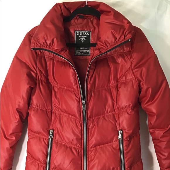 Guess Jackets & Blazers - Guess Nylon Red Down Jacket Coat